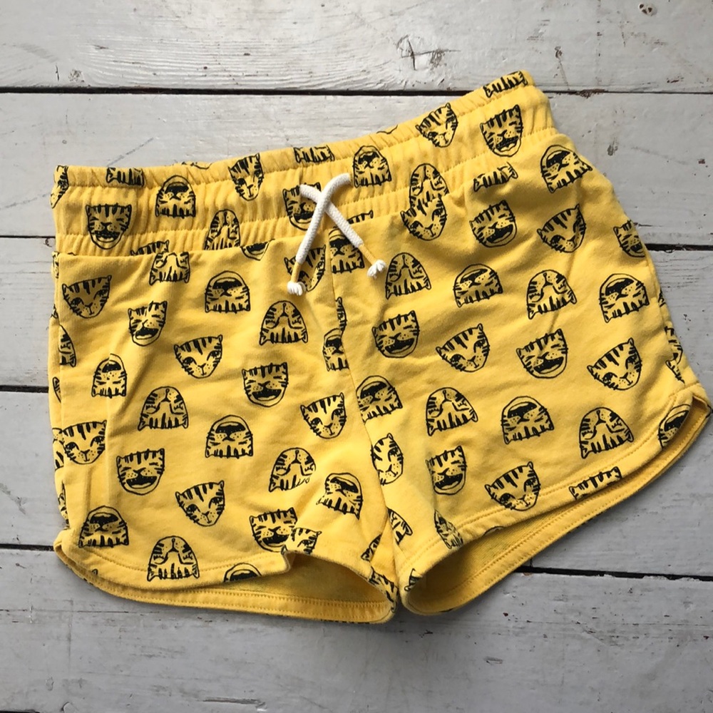 Cat & Jack Yellow tiger shorts girls 10-12
